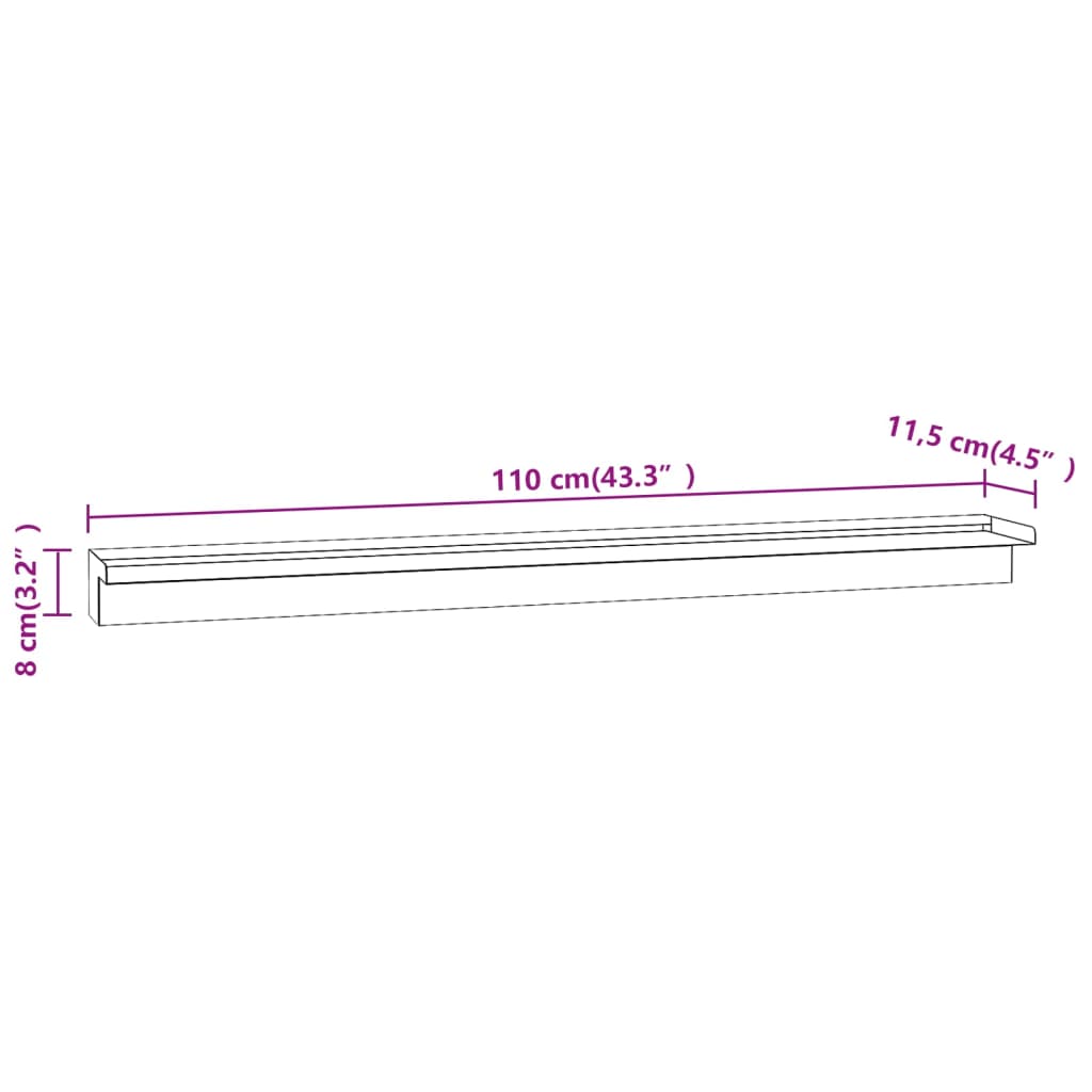 Fontana a Cascata per Piscina Rettangolare Acciaio Inox 110 cm 151937