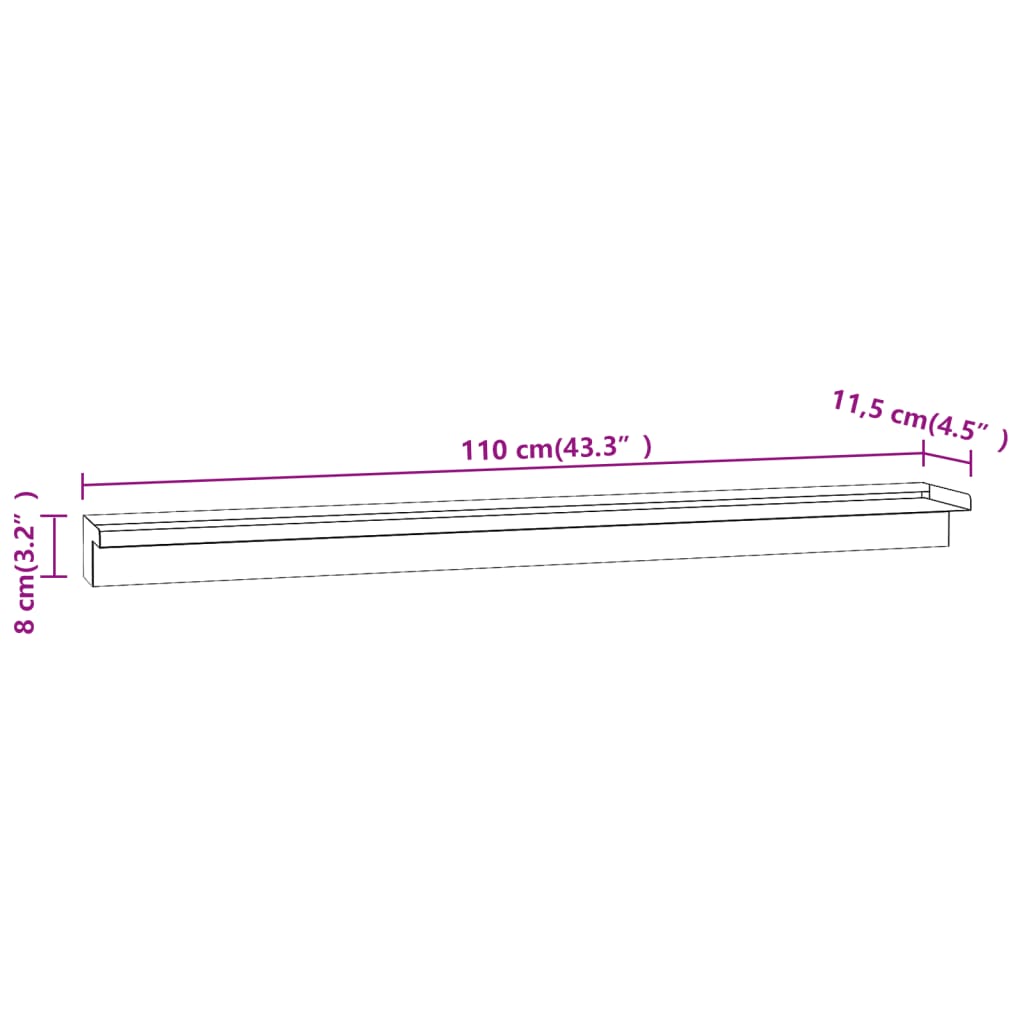 Fontana per Piscina a Cascata con LED in Acciaio Inox 110 cm 151942