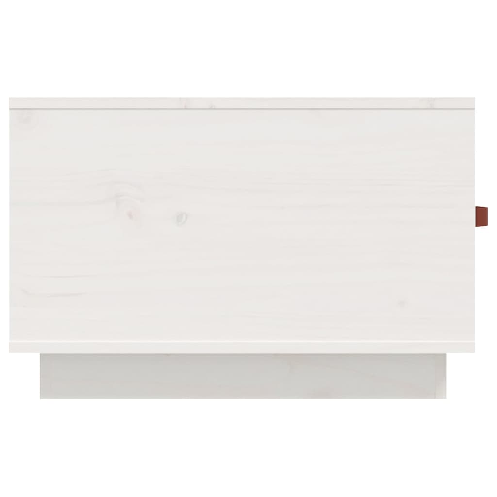 Tavolino da Salotto Bianco 60x53x35 cm Legno Massello di Pino