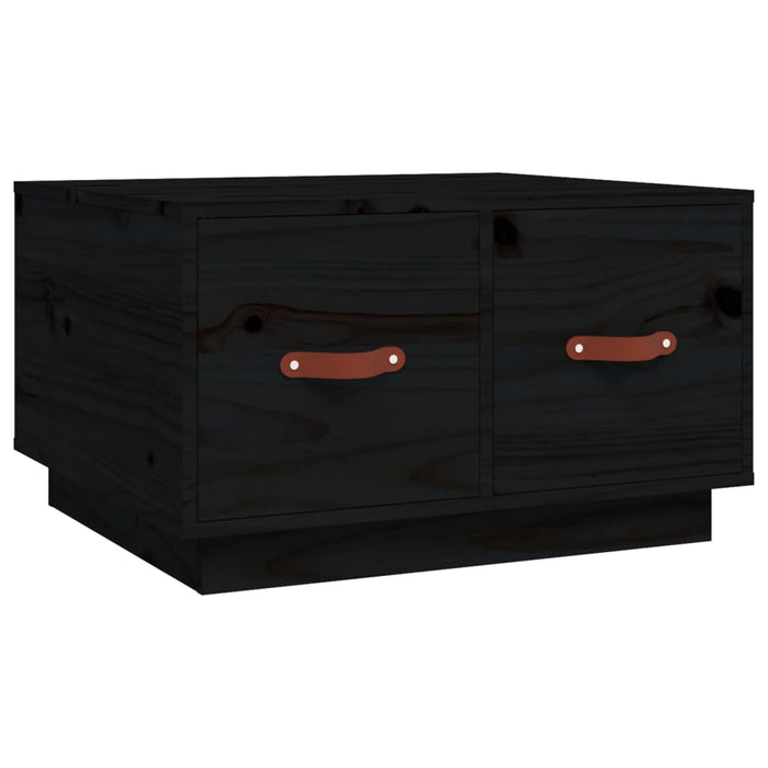 Tavolino da Salotto Nero 60x53x35 cm Legno Massello di Pino 820970