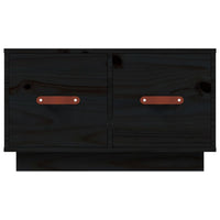 Tavolino da Salotto Nero 60x53x35 cm Legno Massello di Pino 820970