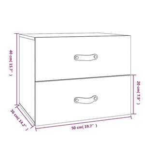 Comodini a Muro 2 pz Bianchi 50x36x40 cm