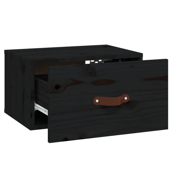 Comodino a Muro Nero 40x29,5x22 cm 820994