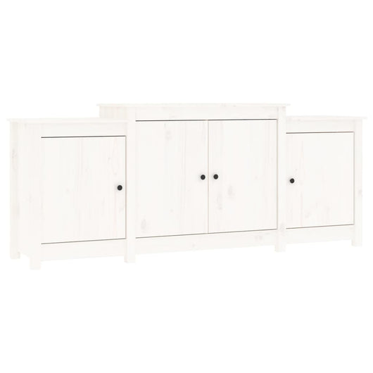 Credenza Bianca 164x37x68 cm in Legno Massello di Pino cod mxl 19469