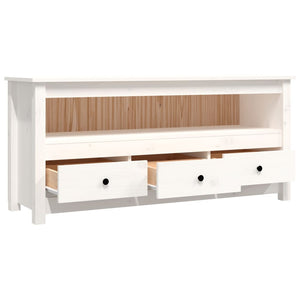 Mobile Porta TV Bianco 114x35x52 cm in Legno Massello di Pino cod mxl 18461