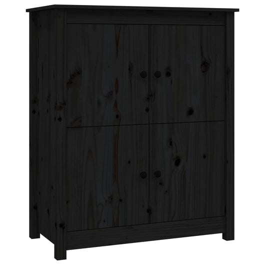 Credenza Nera 83x41,5x100 cm in Legno Massello di Pino cod 10019