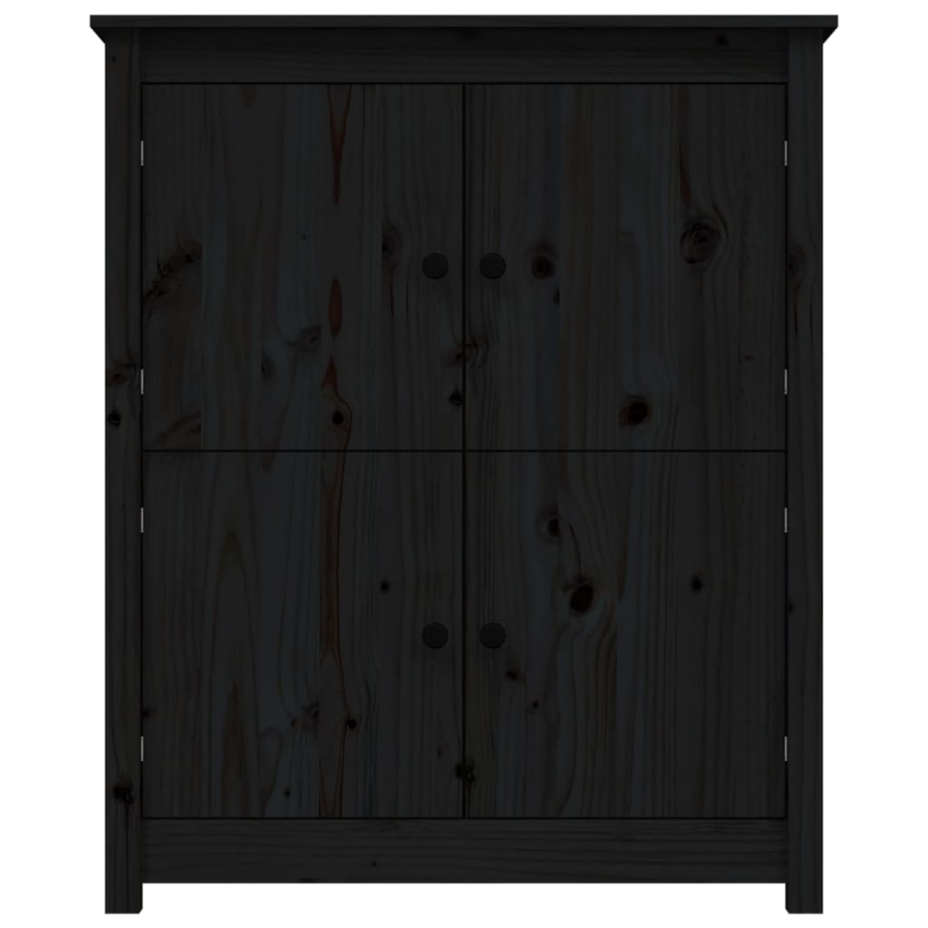 Credenza Nera 83x41,5x100 cm in Legno Massello di Pino cod 10019