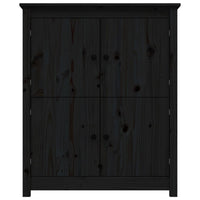 Credenza Nera 83x41,5x100 cm in Legno Massello di Pino cod 10019