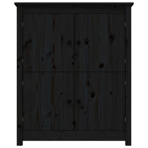 Credenza Nera 83x41,5x100 cm in Legno Massello di Pino cod 10019