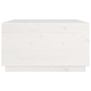 Tavolino da Salotto Bianco 80x80x45 cm Legno Massello di Pino