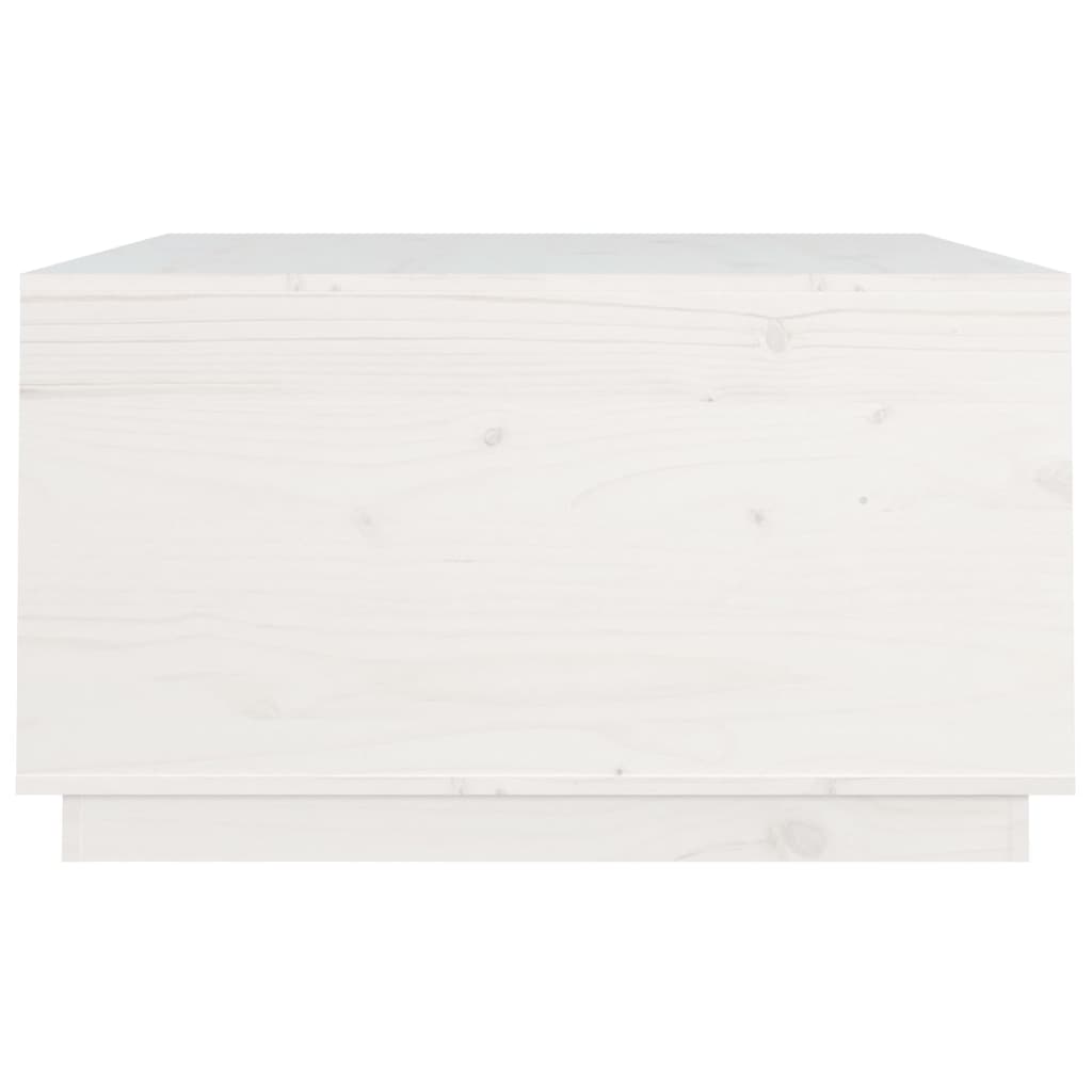 Tavolino da Salotto Bianco 80x80x45 cm Legno Massello di Pino cod 10824