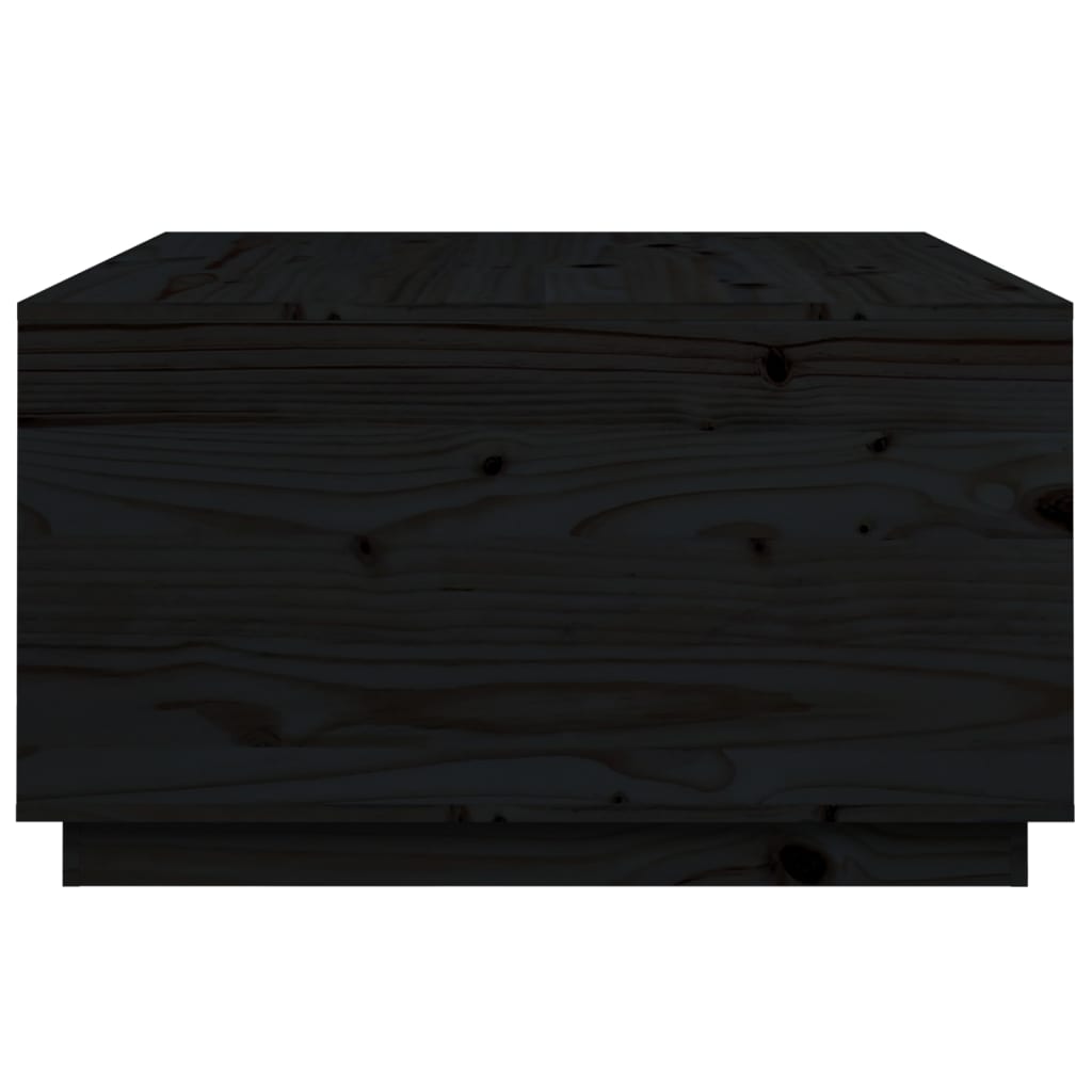 Tavolino da Salotto Nero 80x80x45 cm Legno Massello di Pino