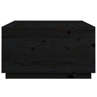 Tavolino da Salotto Nero 80x80x45 cm Legno Massello di Pino