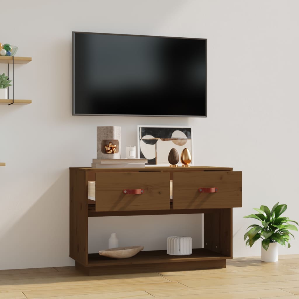 Mobile Porta TV ambra 90x40x60 cm in Legno Massello di Pino 821525