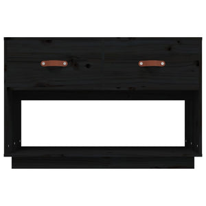 Mobile Porta TV Nero 90x40x60 cm in Legno Massello di Pino cod 11161