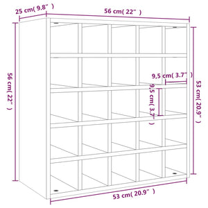 Portabottiglie Nero 56x25x56 cm in Legno Massello di Pino cod mxl 49548