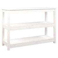 Tavolo Consolle Bianco 110x40x74 cm in Legno Massello di Pino 821665