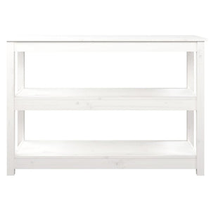 Tavolo Consolle Bianco 110x40x74 cm in Legno Massello di Pino