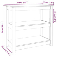 Tavolo Consolle 80x40x74 cm in Legno Massello di Pino