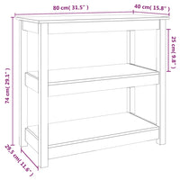 Tavolo Consolle Miele 80x40x74 cm in Legno Massello di Pino