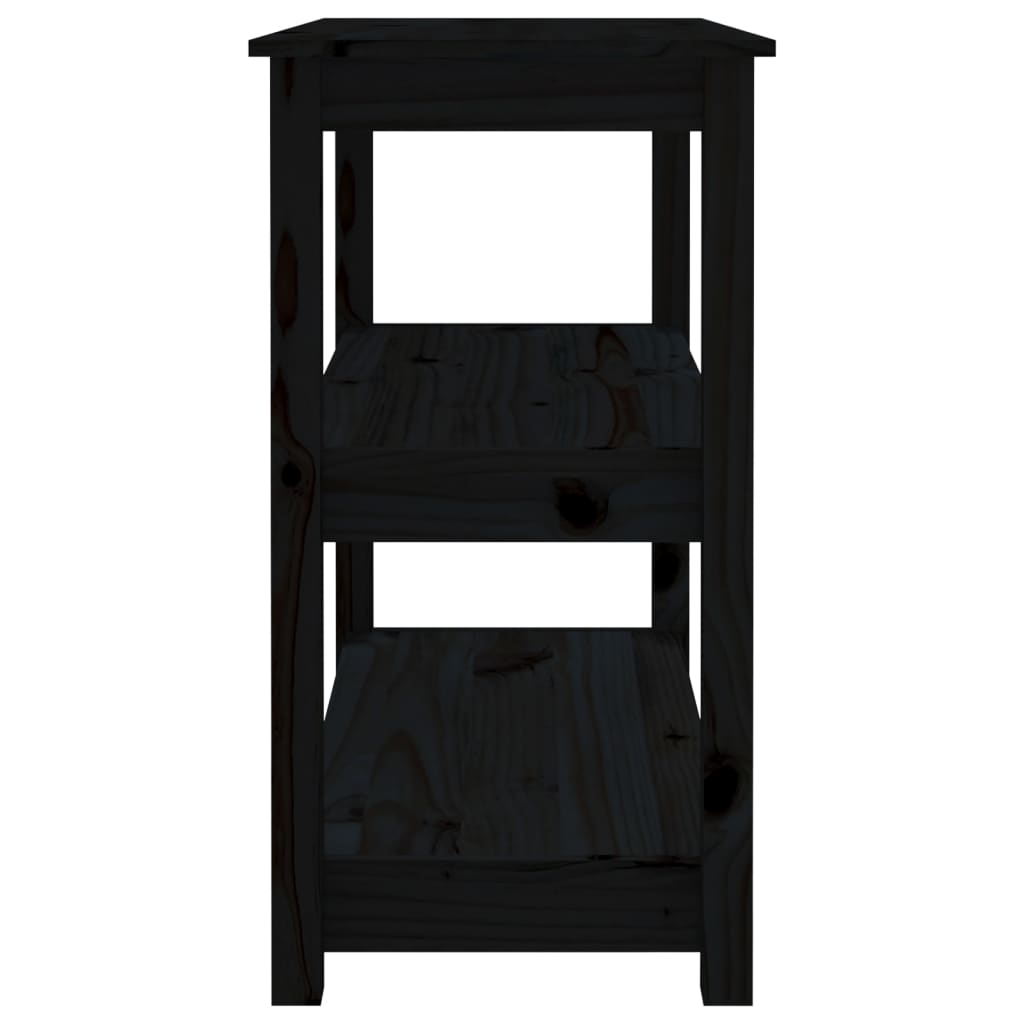 Tavolo Consolle Nero 80x40x74 cm in Legno Massello di Pino 821673