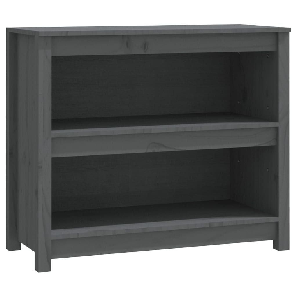 Libreria Grigia 80x35x68 cm in Legno Massello di Pino