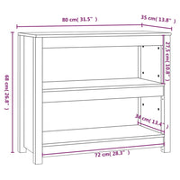 Libreria Grigia 80x35x68 cm in Legno Massello di Pino 821676