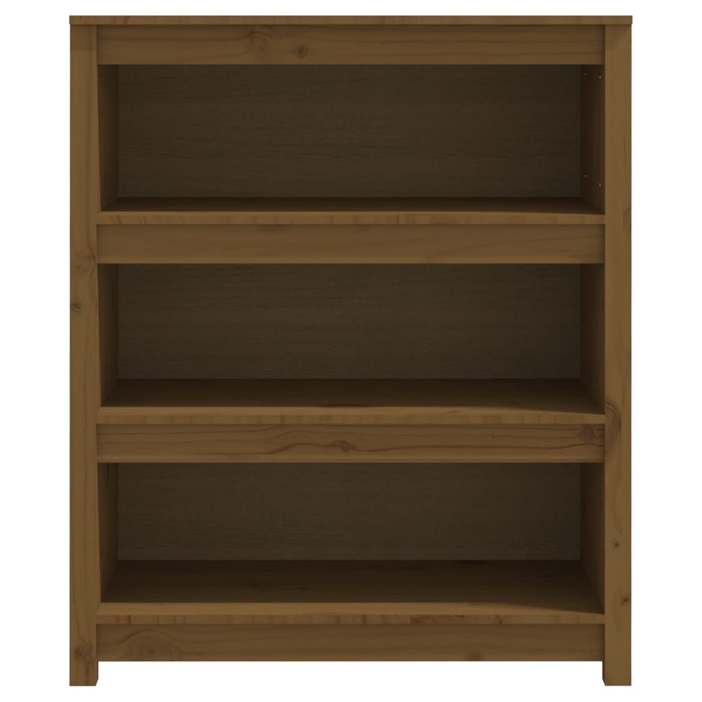 Libreria Marrone Miele 80x35x97 cm in Legno Massello di Pino