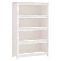 Libreria Bianca 80x35x126 cm in Legno Massello di Pino 821685