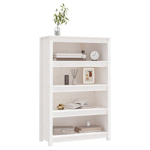 Libreria Bianca 80x35x126 cm in Legno Massello di Pino 821685