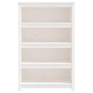 Libreria Bianca 80x35x126 cm in Legno Massello di Pino