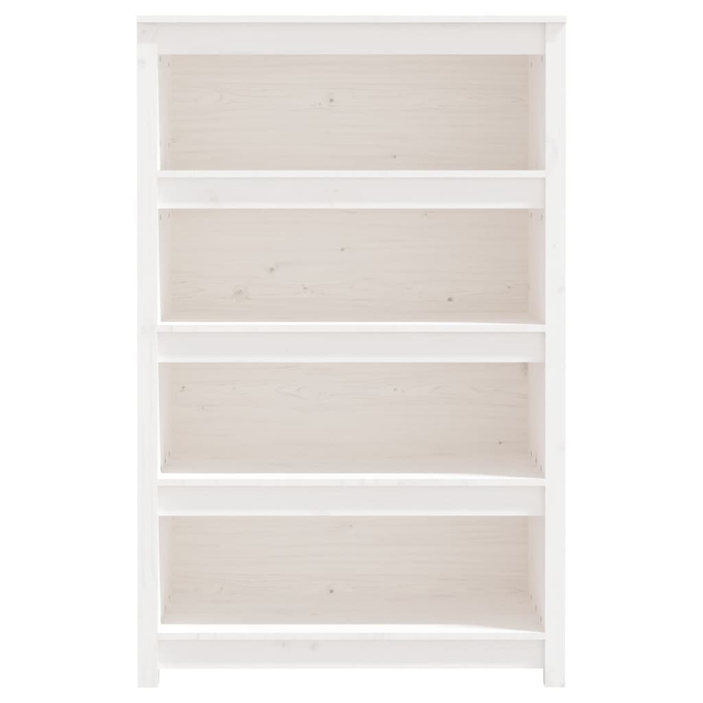 Libreria Bianca 80x35x126 cm in Legno Massello di Pino 821685