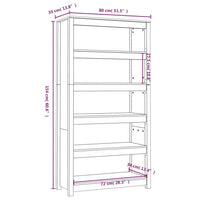 Libreria 80x35x154 cm in Legno Massello di Pino cod 11294