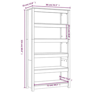 Libreria 80x35x154 cm in Legno Massello di Pino cod 11294