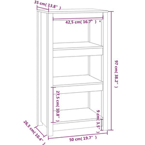 Libreria 50x35x97 cm in Legno Massello di Pino cod mxl 20338