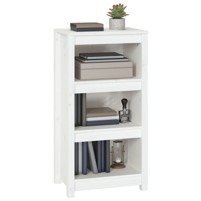 Libreria Bianca 50x35x97 cm in Legno Massello di Pino 821705