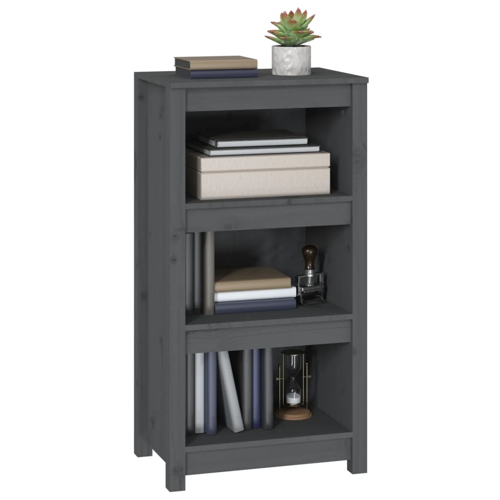 Libreria Grigia 50x35x97 cm in Legno Massello di Pino cod 9586