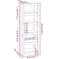 Libreria 50x35x154 cm in Legno Massello di Pino 821714