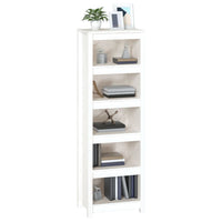 Libreria Bianca 50x35x154 cm in Legno Massello di Pino 821715