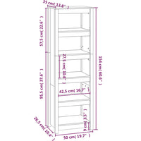 Libreria Bianca 50x35x154 cm in Legno Massello di Pino 821715