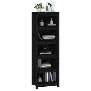 Libreria Nera 50x35x154 cm in Legno Massello di Pino cod 10046