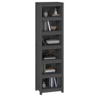 Libreria Grigia 50x35x183 cm in Legno Massello di Pino