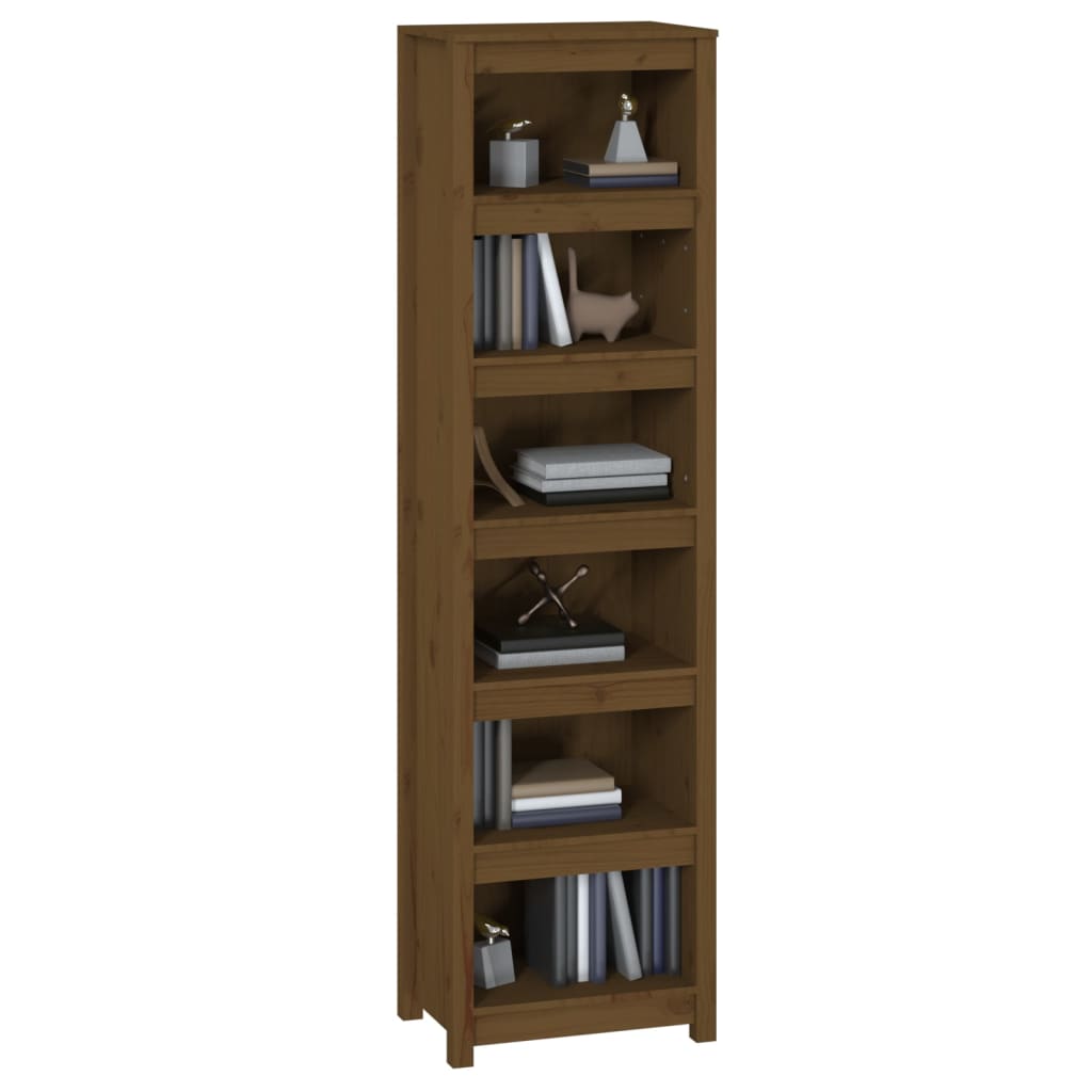 Libreria Marrone Miele 50x35x183 cm in Legno Massello di Pino