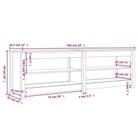 Scarpiera 160x36,5x50 cm in Legno Massello di Pino cod mxl 51334