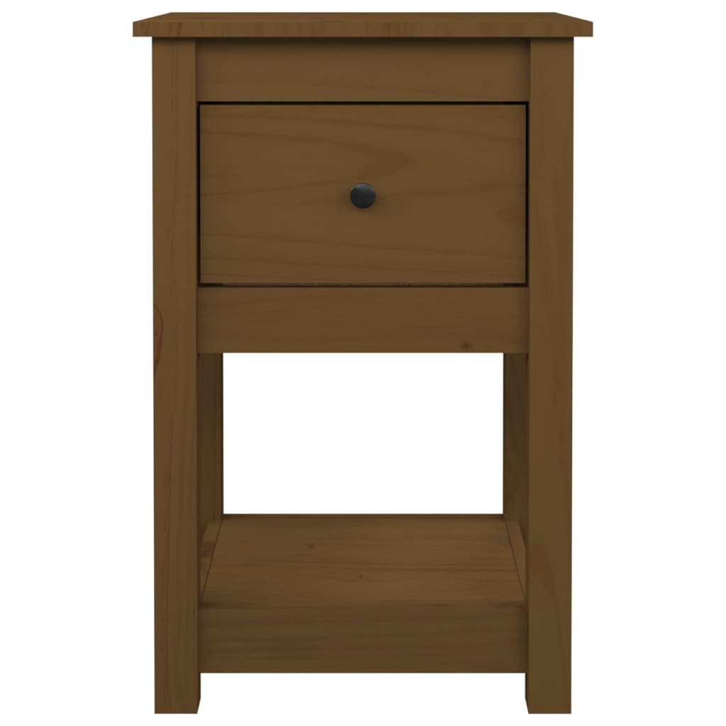 Comodino Miele 40x35x61,5 cm in Legno Massello di Pino