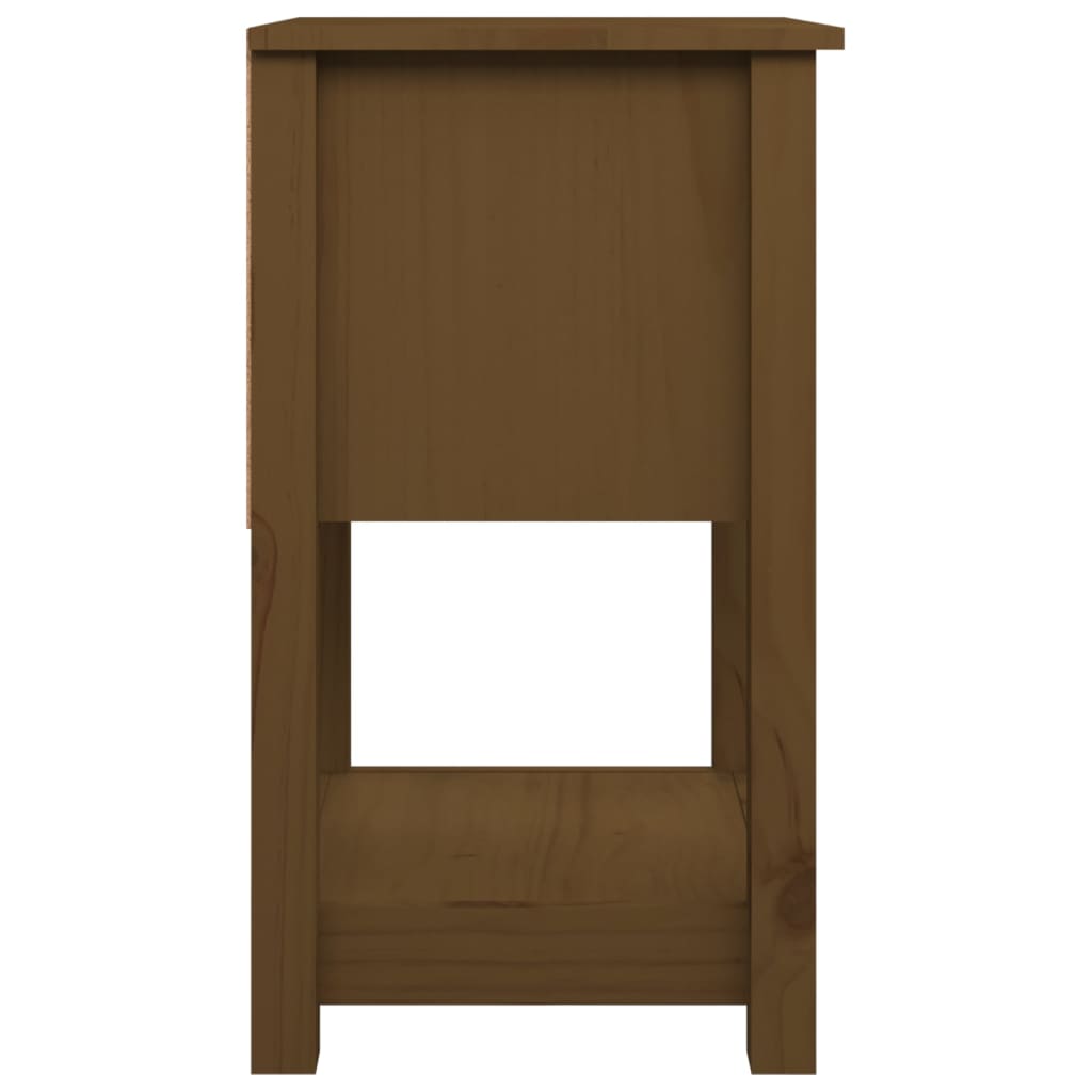 Comodino Miele 40x35x61,5 cm in Legno Massello di Pino 821735