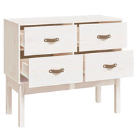 Mobile Consolle Bianco 90x40x78 cm in Legno Massello di Pino cod 10038