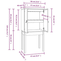 Credenza 60x40x120 cm in Legno Massello di Pino