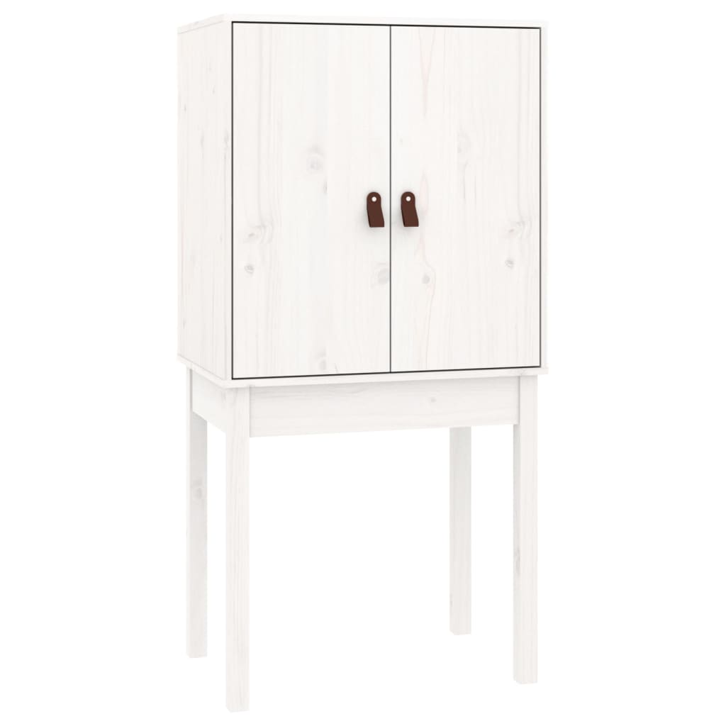 Credenza Bianca 60x40x120 cm in Legno Massello di Pino