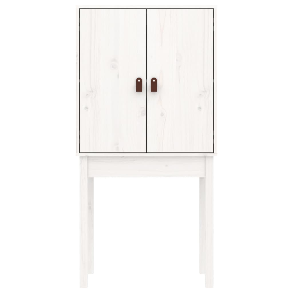 Credenza Bianca 60x40x120 cm in Legno Massello di Pino